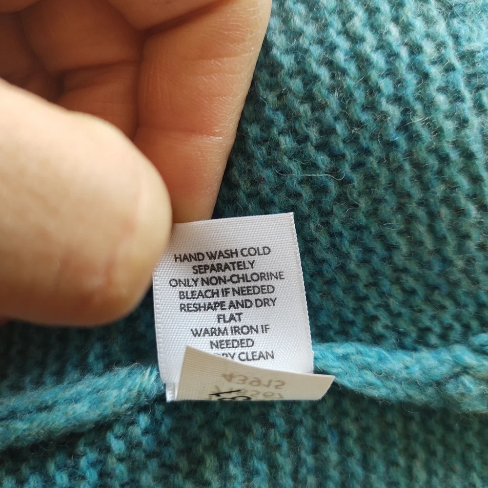 J.Jill sweater Extra Large XL wool blend Blue knit chunky pull over long sleeve - Picture 7 of 11